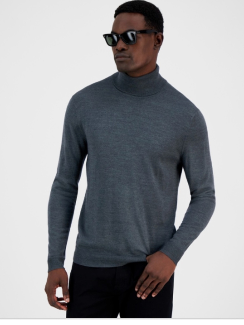 Alfani Men's Merino Wool-Blend Turtleneck Sweater, SIZE XL NWT